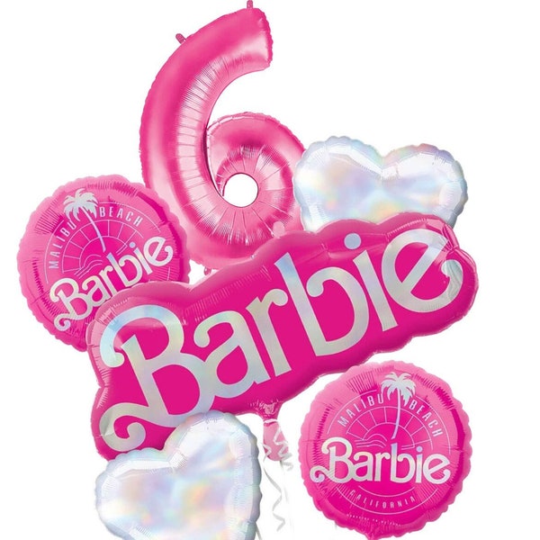 Barbie Balloons Anagram Licensed | Barbie Balloons | Malibu Beach Barbie Balloon | Barbie Party Decorations | Hot Pink | Pink Party | 30's