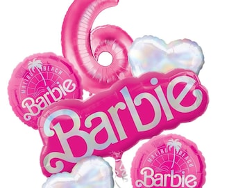 Barbie Balloons Anagram Licensed | Barbie Balloons | Malibu Beach Barbie Balloon | Barbie Party Decorations | Hot Pink | Pink Party | 30's