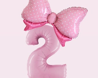 Pink Bow Balloons | Polka Dot Bow Balloon | Jumbo Bow Helium Balloon | Birthday Mini Balloons | Pink Bow Birthday | Girls Pink Birthday