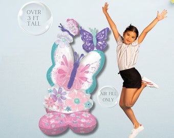 Pastel Butterfly Foil Balloons: Girls Birthday Party Decor