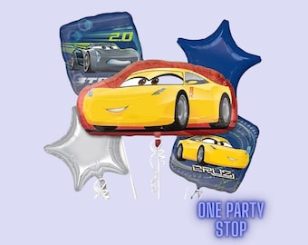 Cars 3 Balloons: Cruz Ramirez & Lightning McQueen Party Decor (5pc)