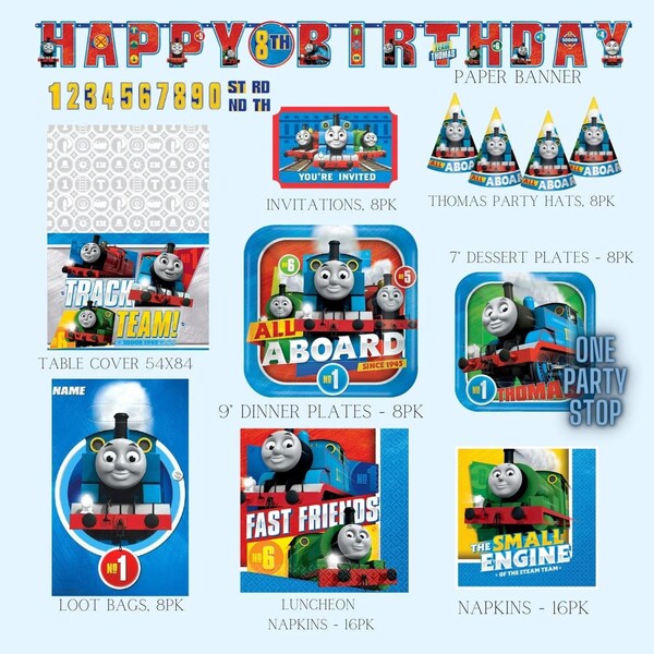 Thomas the train party supplies - Licensed by Amscan | Thomas decorations |Thomas Balloon | Thomas birthday | Toddlers birthday| 1st | 2nd