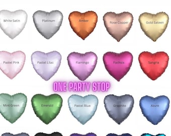18" Satin Luxe Heart Balloons: Foil Mylar Party Decor