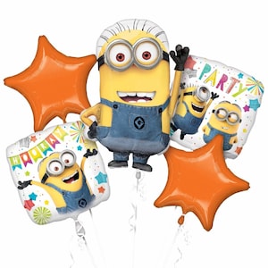Despicable me Minions Balloon - Anagram Licensed | Minion Balloon Bouquet | Despicable Me Birthday Bouquet | Despicable Me decorations
