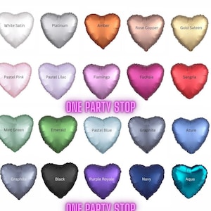 18&quot; Satin Luxe Heart Balloons | Heart Balloons | Foil Satin Balloons | Satin Hearts | Proposal Balloons | Valentines Day Balloons