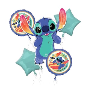 Palloncini per feste di compleanno Stitch - Concesso in licenza da Anagram / Compleanno Stitch / Festa Stitch / Palloncini per compleanno bambini / Aloha Island Vibes