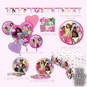 Bouquet di palloncini foil con licenza Anagram, Barbie Dream Together, 5 pezzi / Palloncini Barbie e articoli per feste / Decorazioni Barbie / Compleanno ragazze