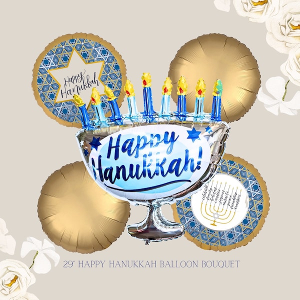 Hanukkah Balloons | Hannukah Menorah | Menorah Balloon | Hanukkah Decor | Happy Hanukkah | Holiday Decorations | Holiday Party supplies