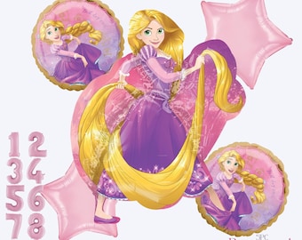 Rapunzel Balloon Bouquet: Tangled Princess Birthday Party Decor for girls birthday
