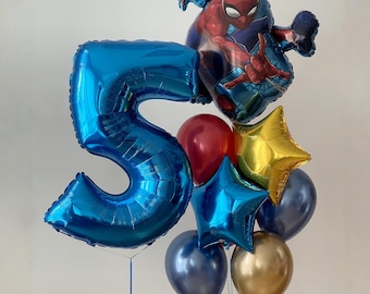Spiderman Birthday Balloon Bouquet | Superhero Party Decor