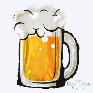 Birthday Party Aged to Perfection Balloon Bouquet | Adult Birthday Balloons | Beer & Whiskey Balloon Set | Milestone Birthday Decor 36" Beer Glass Shape