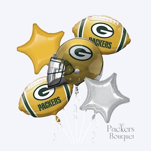 Green Bay Packers Balloon Bouquet: NFL Football Party Decor