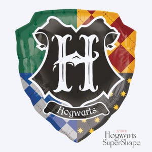 Wizard Balloons - Anagram Licensed | Harry Potter Decorations | Hogwarts balloons | Harry Potter birthday | Hogwarts | Wizard | Owl 22" Hogwarts SShape
