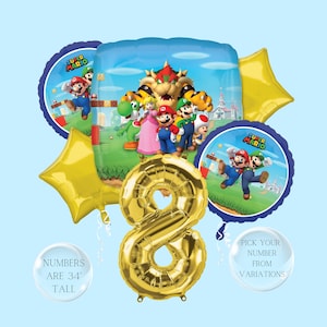 Super Mario Balloons - Anagram Licensed | Mario and Luigi | Nintendo Games Balloons | Birthday Balloons | Video Games