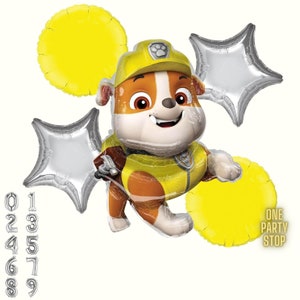 Anagram Licensed | 36&quot; Paw Patrol Rubble | Paw Patrol Balloons | Rubble PAW Patrol Foil Balloon | Paw Patrol Birthday decorations | Rubble
