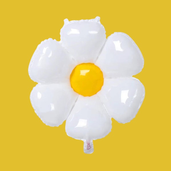 Daisy Flower Balloon | Boho Daisy Flower | White Daisy Mylar Balloon | Giant Daisy | Flower Party | Two Groovy | Groovy One Daisy Balloon