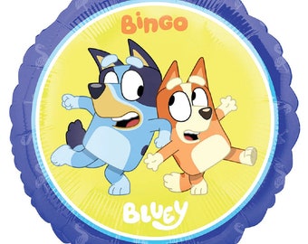 18" Bluey Birthday Party Balloons - Anagram Licensed | Bluey kids decorations | Bluey Balloon | Bluey and Bingo  | Puppy Pawty Balloon
