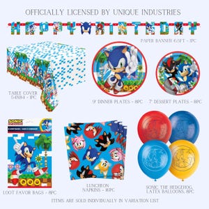 Sonic Party Supplies - Concesso in licenza da Amscan Inc. / Bouquet di palloncini Mylar di Sonic, 5 pezzi / Sonic the Hedgehog / Decorazioni di Sonic / Compleanno di Sonic