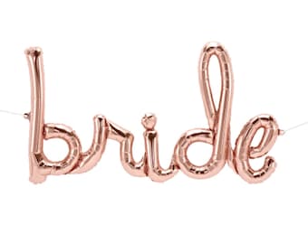 Rose Gold Bride Balloon Banner: Bachelorette Party Decor
