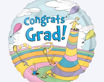 ¡Oh, los lugares a los que irás! Globos de felicitación para graduados / Decoraciones para fiestas de Dr. Seuss / Decoración para graduación preescolar / Globos de graduación para niños