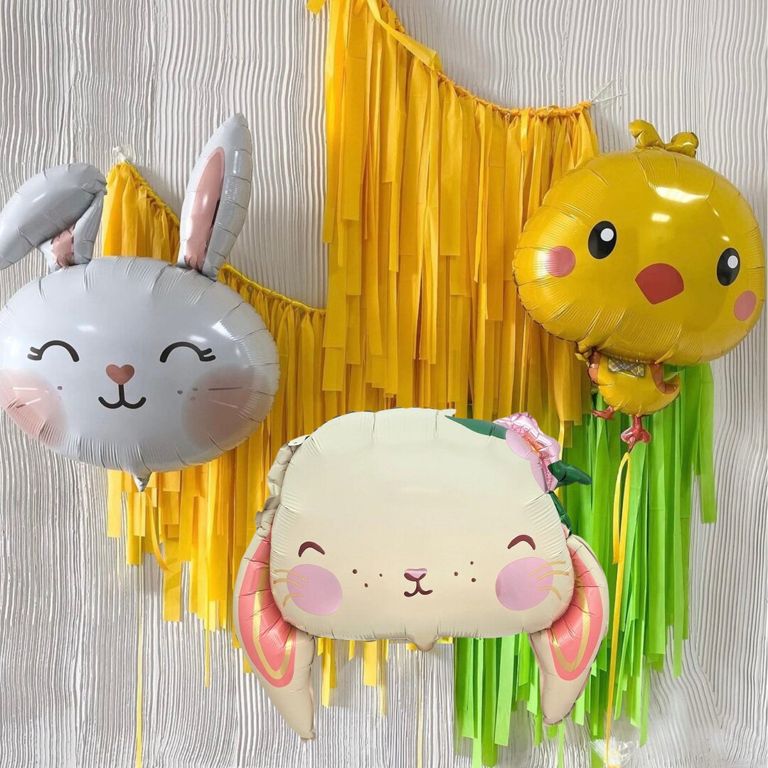 Balloons Rabbit Ear Easter Bunny Balloons: Floppy Ear Bunny & Chick Party Decor - Etsy