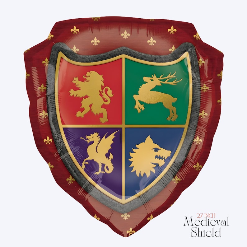Wizard Foil Balloon: Licensed Harry Potter Party Decor 27" Medieval Shield