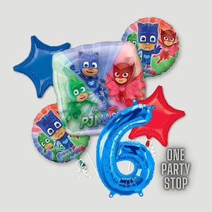 PJ Maske Ballon Bouquet - Anagram lizenziert | PJ Maske Geburtstag | Pj Masks Dekorationen | Pj Masken Zubehör | 4. | Geburtstag 5 Jahre | 6.Geburtstag