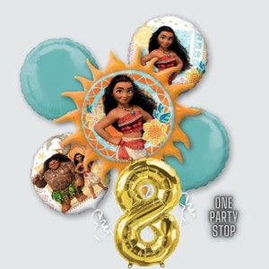 Moana Balloon Bouquet - Anagram Licensed / Moana Birthday Balloon / Moana Decorations / Moana party supplies / Moana Birthday Decorations