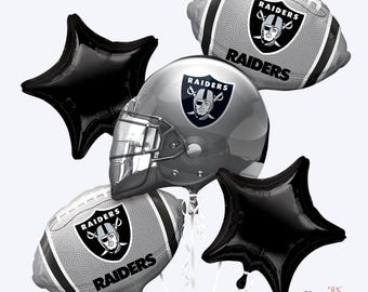 Raiders Balloons, Las Vegas Raiders Birthday Party Decorations, NFL Football Game Day Decor, Football Balloon Bouquet