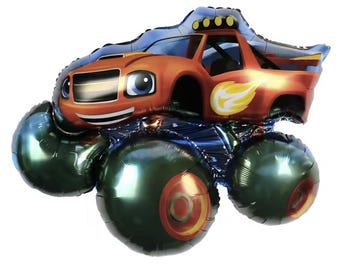Globo de camión monstruo Blaze: decoración para fiestas de 86 cm