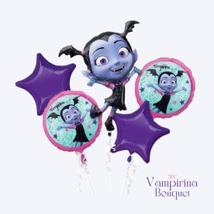 Palloncini Vampirina / Decorazioni di Halloween per ragazze spettrali / Palloncini Goth / Decorazioni per feste di compleanno ispirate ai vampiri / Gotico