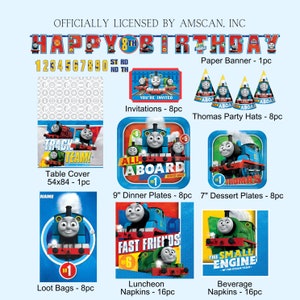 Thomas the Train Party Supplies - Licensed by Amscan | Thomas decorations | Thomas Balloon | Thomas birthday | Toddlers birthday | 1st | 2nd