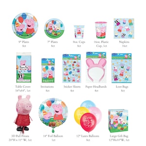 Peppa Pig Party Supplies - Licensed By Unique Industries | Peppa Pig Birthday | Peppa Pig Party Decorations | Toddler birthday |1st birthday