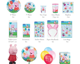 Peppa Pig Party Supplies - Licensed By Unique Industries | Peppa Pig Birthday | Peppa Pig Party Decorations | Toddler birthday |1st birthday