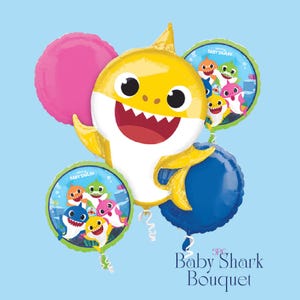 Baby Shark Balloons - Anagram Licensed | Baby Shark birthday decorations | Colorful Toddler Birthday Decorations | Kids Birthday Balloons