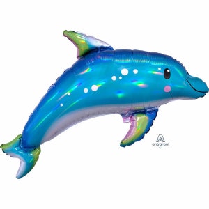 Dolphin Balloon, 29&quot; | Ocean Animals Balloons | Under the Sea Birthday decorations | Ocean party decorations | Sea friends Balloons