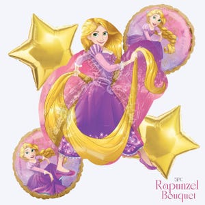 Rapunzel Balloon Bouquet Gold: Tangled Princess Birthday Party Decor for girls birthday