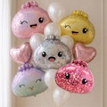 Cute Dumpling Balloons | Bao Bun | Kawaii Glitter Squishy Party Decor | A little dumpling is on the way | Dumpling Birthday