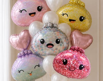 Cute Dumpling Balloons | Bao Bun | Kawaii Glitter Squishy Party Decor | A little dumpling is on the way | Dumpling Birthday