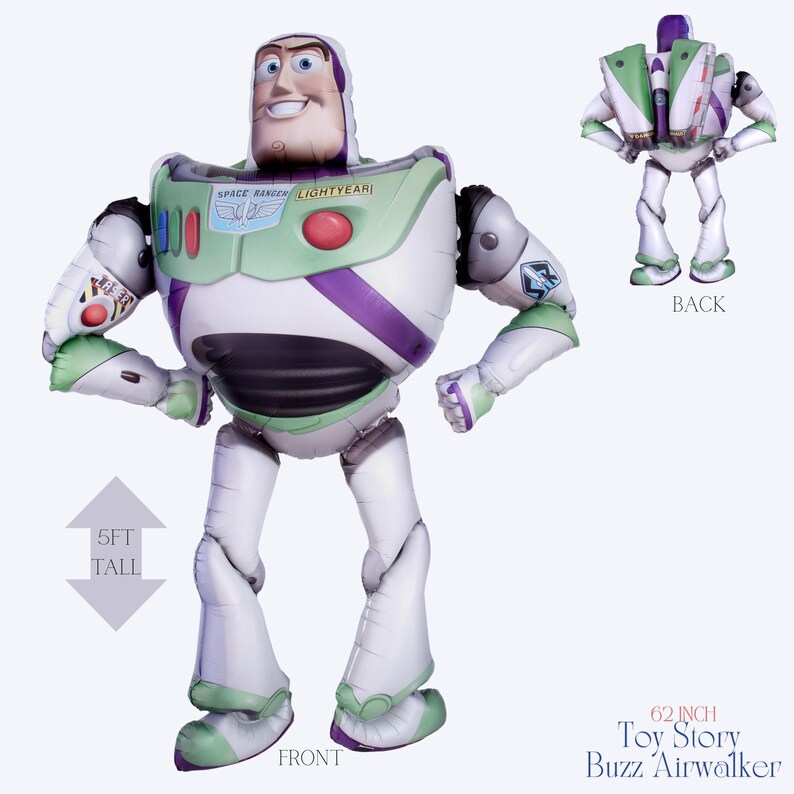 Toy Story Balloon Bouquet | Woody Buzz Birthday Balloons | Kids Party Decorations | Toy Story Birthday Decor | Balloons Set | Balloon Bundle 62" Buzz Airwalker