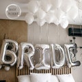 BRIDE Balloons - Silver Jumbo, 34in | Bachelorette Party Decorations | Wedding Party | Engagement Party | Bridal Room Decor | Bach Decor