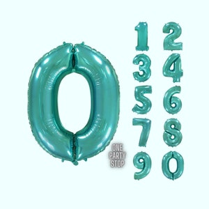 Giant 42&quot; Teal Number Balloon | Mermaid Birthday Teal Number Balloon | Teal Number One Foil Balloon | Pastel bday | Birthday Balloons | 1st