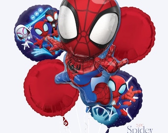 Spidey and Friends Balloons | Spidey Birthday Decorations | Superhero Party Balloons | Kids Superhero Party Supplies