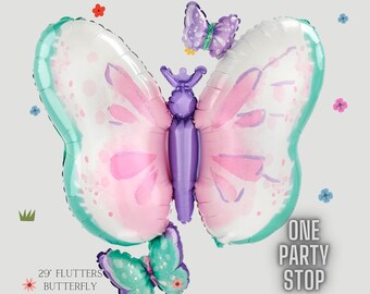 Butterfly Balloon | Butterfly Foil Balloons | Pastel Butterfly | Girls Birthday Party Decor |  Pastel Birthday Balloons | Butterfly Birthday