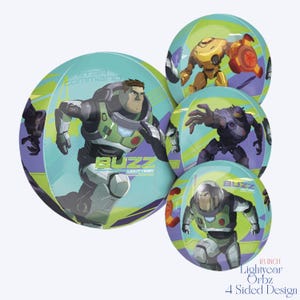 Toy Story Balloon Bouquet | Woody Buzz Birthday Balloons | Kids Party Decorations | Toy Story Birthday Decor | Balloons Set | Balloon Bundle 16" Lightyear Orbz