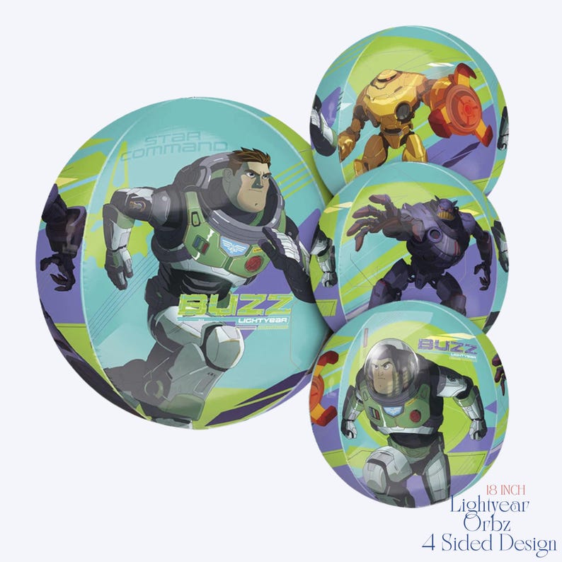 Toy Story Balloon Bouquet | Woody Buzz Birthday Balloons | Kids Party Decorations | Toy Story Birthday Decor | Balloons Set | Balloon Bundle 16" Lightyear Orbz