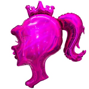 Palloncini silhouette ragazza rosa da 27" / silhouette testa rosa bambola / palloncini bambola / decorazione festa ragazza rosa / festa rosa / 30 / compleanno rosa