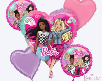 Barbie™ Birthday Balloons | Pink Party Decor | Barbie™ Party Decorations | Girls Birthday | Hot Pink Balloon Set - Anagram Licensed