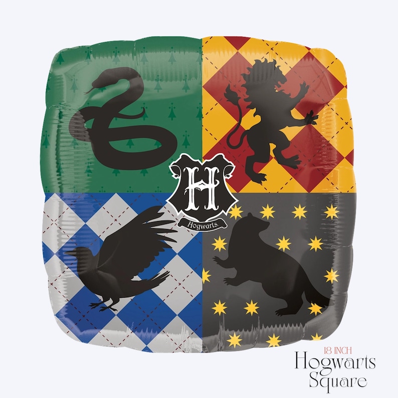 Wizard Balloons - Anagram Licensed | Harry Potter Decorations | Hogwarts balloons | Harry Potter birthday | Hogwarts | Wizard | Owl 17" Hogwarts Square