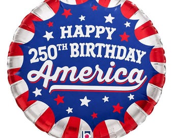 America 250 Balloon, USA 250th Anniversary Decorations, Semiquincentennial Party Supplies, Patriotic Fireworks Balloon, July 4th Decor